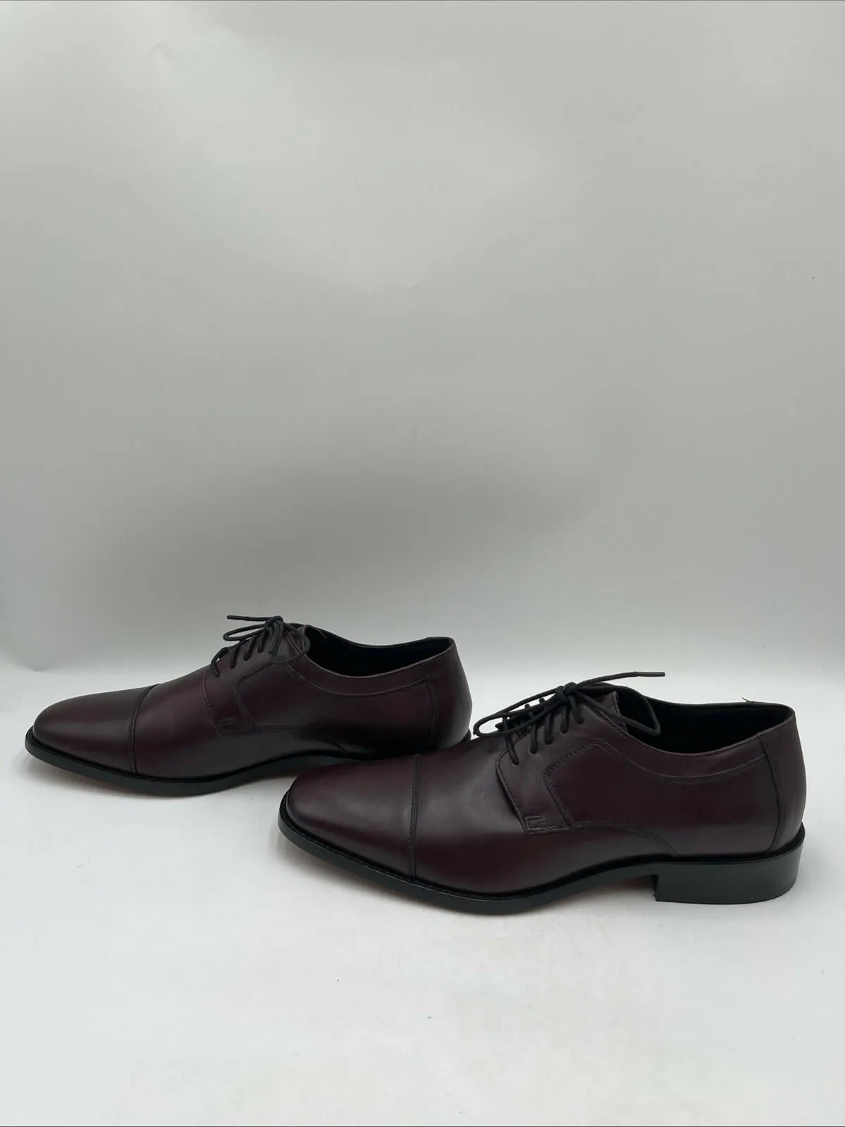 Johnston & Murphy Men's Novick Leather Plain Derby Shoes Burgundy Size 11M - Very Good