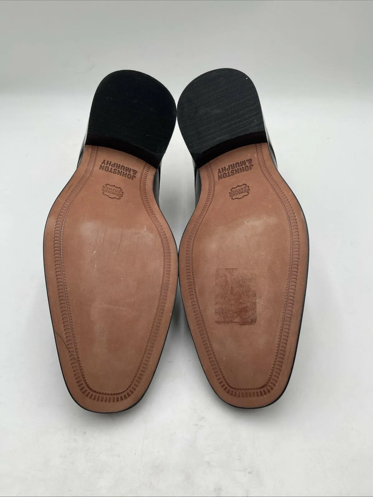 Johnston & Murphy Men's Novick Leather Plain Derby Shoes Burgundy Size 11M - Very Good