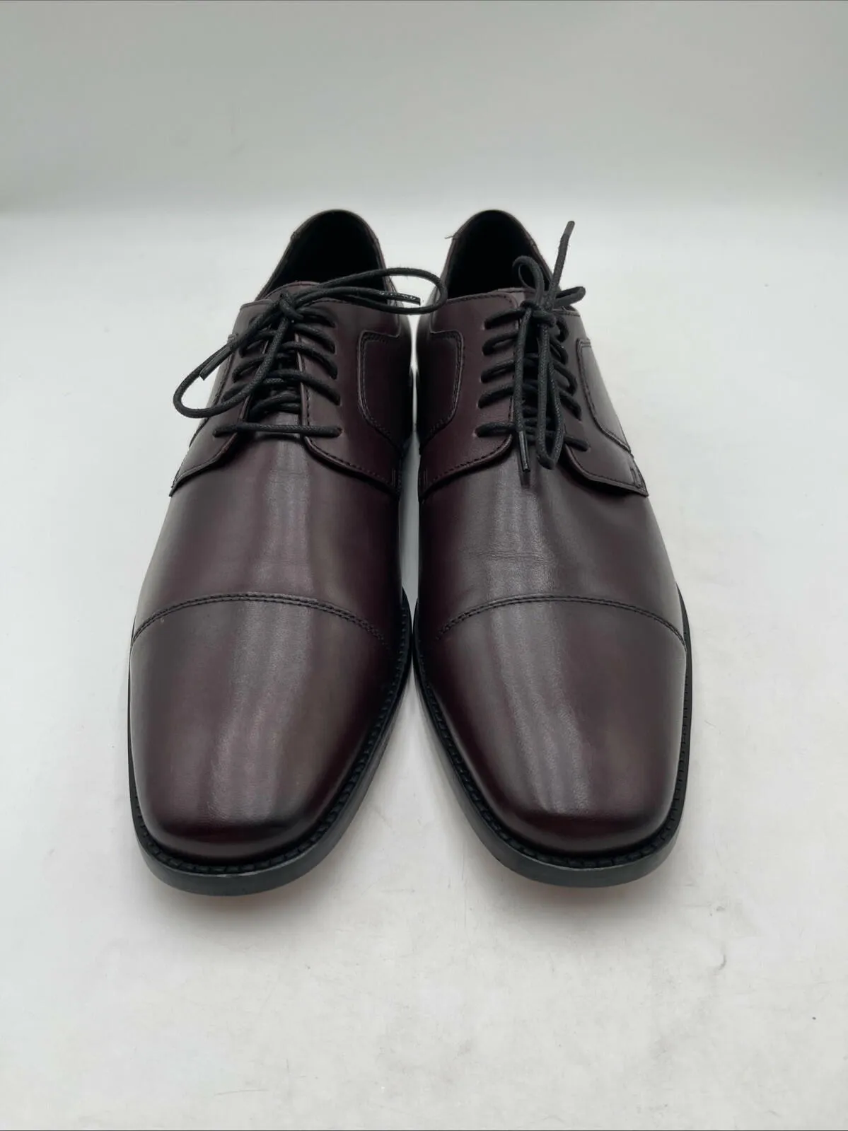 Johnston & Murphy Men's Novick Leather Plain Derby Shoes Burgundy Size 11M - Very Good