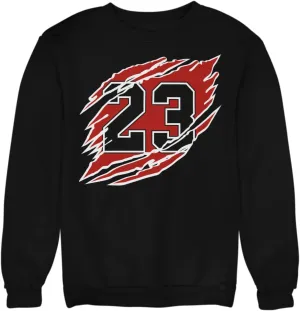 Jordan 23 Slash Men's Sweatshirt To Match Jordan Black White Red Sneakers, Crewneck Pullover Jordan 23 Graphic Sweat Shirt