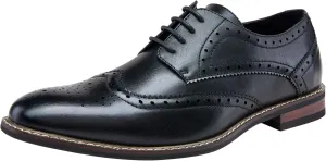 Jousen Men's Dress Cap Toe Wingtip Brogue Oxford Formal Shoes for Business and Derby Occasions