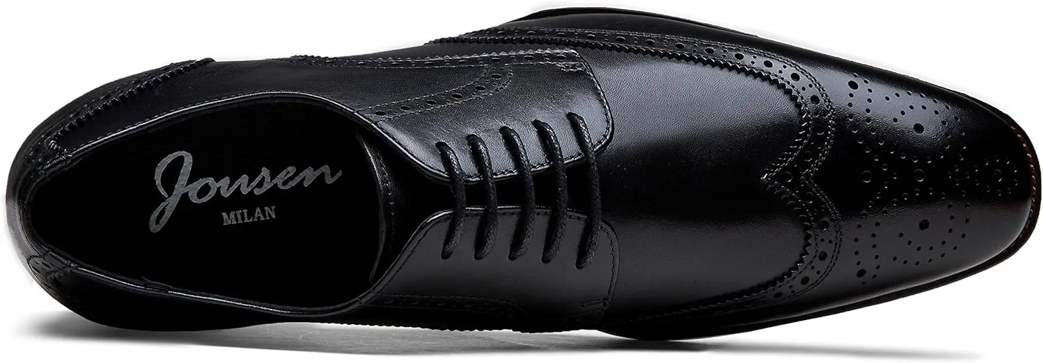 Jousen Men's Dress Shoes Leather Formal Business Oxford Derby Shoes Brogue Wingtip Retro Dress Shoes for Men
