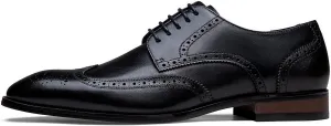 Jousen Men's Dress Shoes Leather Formal Business Oxford Derby Shoes Brogue Wingtip Retro Dress Shoes for Men