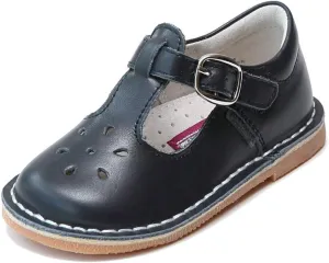 Joy Classic Leather Stitch Down T-Strap | Girl's Mary Jane Flat (Toddler/Little Kid)