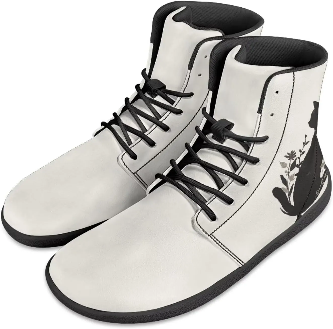 JoyLamoria Skull Rose High Top Sneakers Women Leather Causal Lace Shoes Fashion 2025 Walking Tennis Dress Shoe