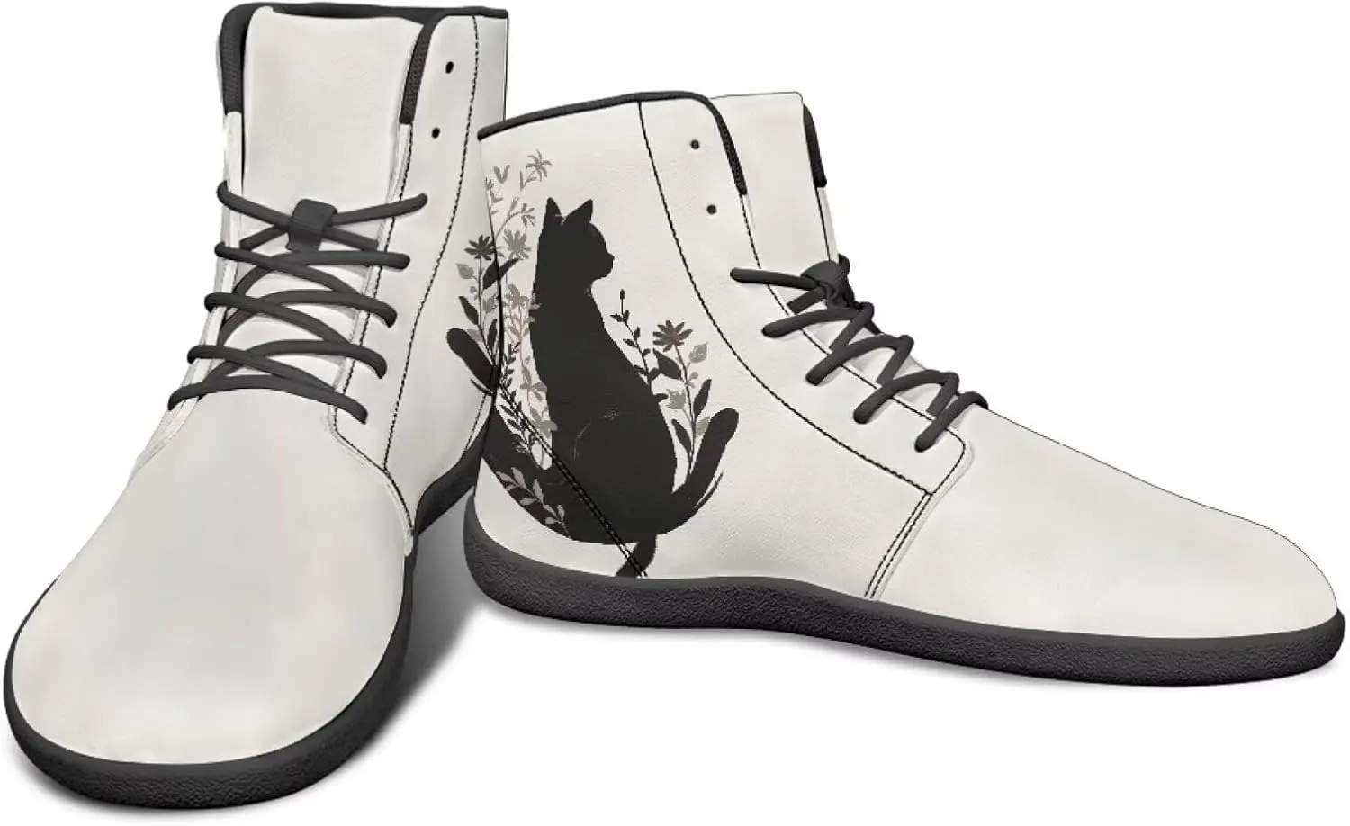 JoyLamoria Skull Rose High Top Sneakers Women Leather Causal Lace Shoes Fashion 2025 Walking Tennis Dress Shoe