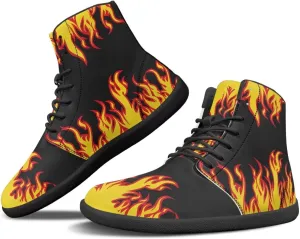 JoyLamoria Unisex High Top Shoes Laces Up Fashion Leather Skate Sneaker Mid Top Barefoot Shoes Lightweight,Marble Print