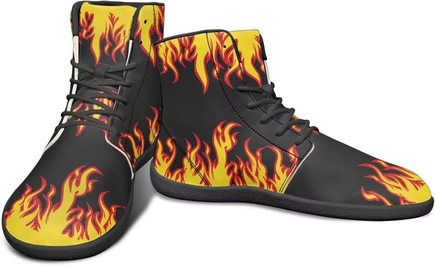 JoyLamoria Unisex High Top Shoes Laces Up Fashion Leather Skate Sneaker Mid Top Barefoot Shoes Lightweight,Marble Print