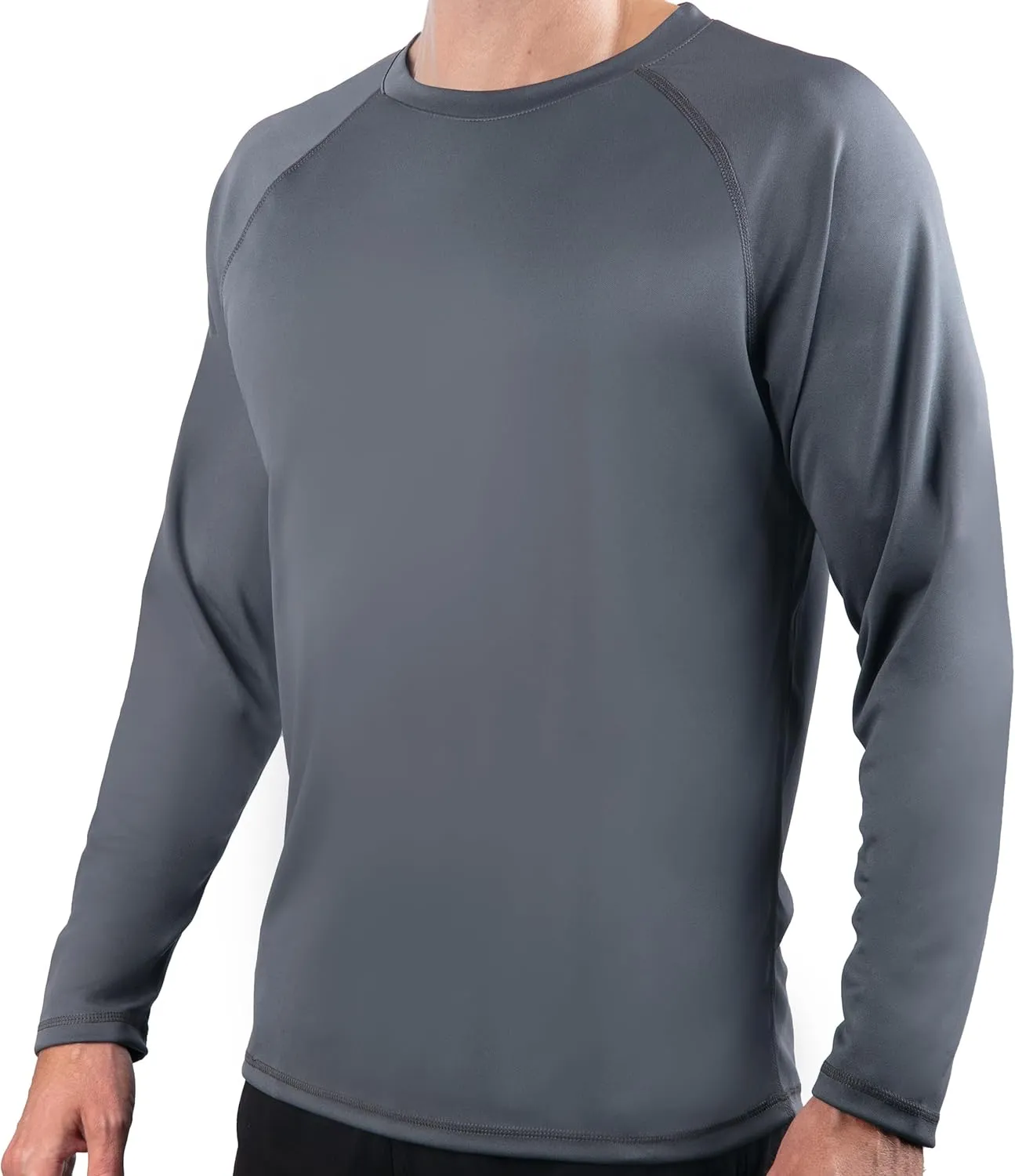 Kanu Surf Men's Rash Guard Long Sleeve Swim Shirts for Men SPF UPF 50 Sun Protection Fishing and Running Shirt
