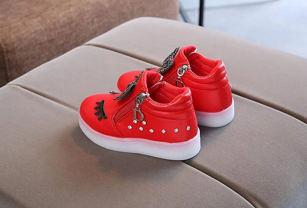 Kids Light up Shoes LED USB Charging Flashing High-top Sneakers Boys Girls Trainers for New Year Part𝚢 Great Gift