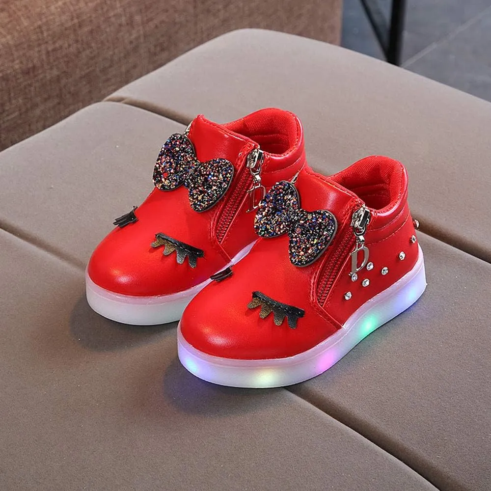 Kids Light up Shoes LED USB Charging Flashing High-top Sneakers Boys Girls Trainers for New Year Part𝚢 Great Gift