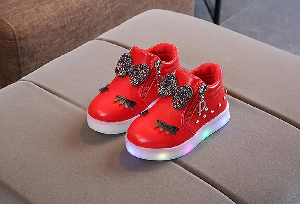 Kids Light up Shoes LED USB Charging Flashing High-top Sneakers Boys Girls Trainers for New Year Part𝚢 Great Gift