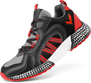 Kids Sneakers for Boys Girls Running Tennis Shoes Lightweight Breathable Sport Athletic Black Red 1 Little Kid