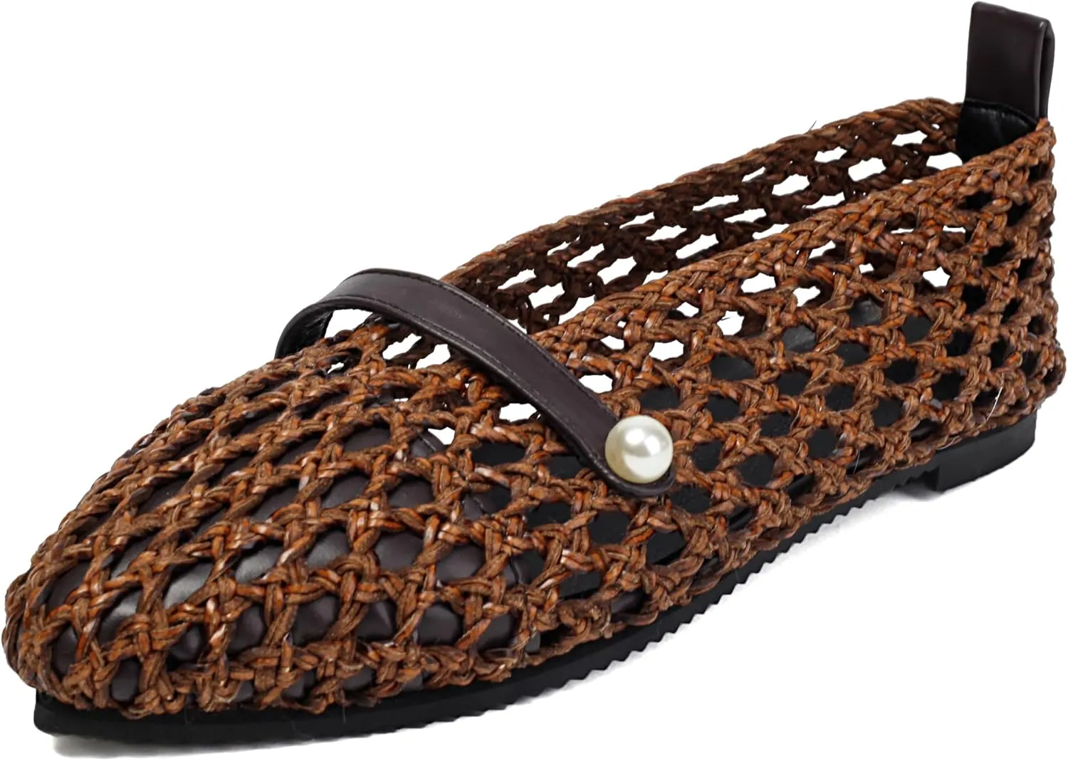 Kluolandi Woven Mesh Ballet Flats Shoes for Women Breathable Mesh Ballerina Flats Comfortable Slip On Shoes