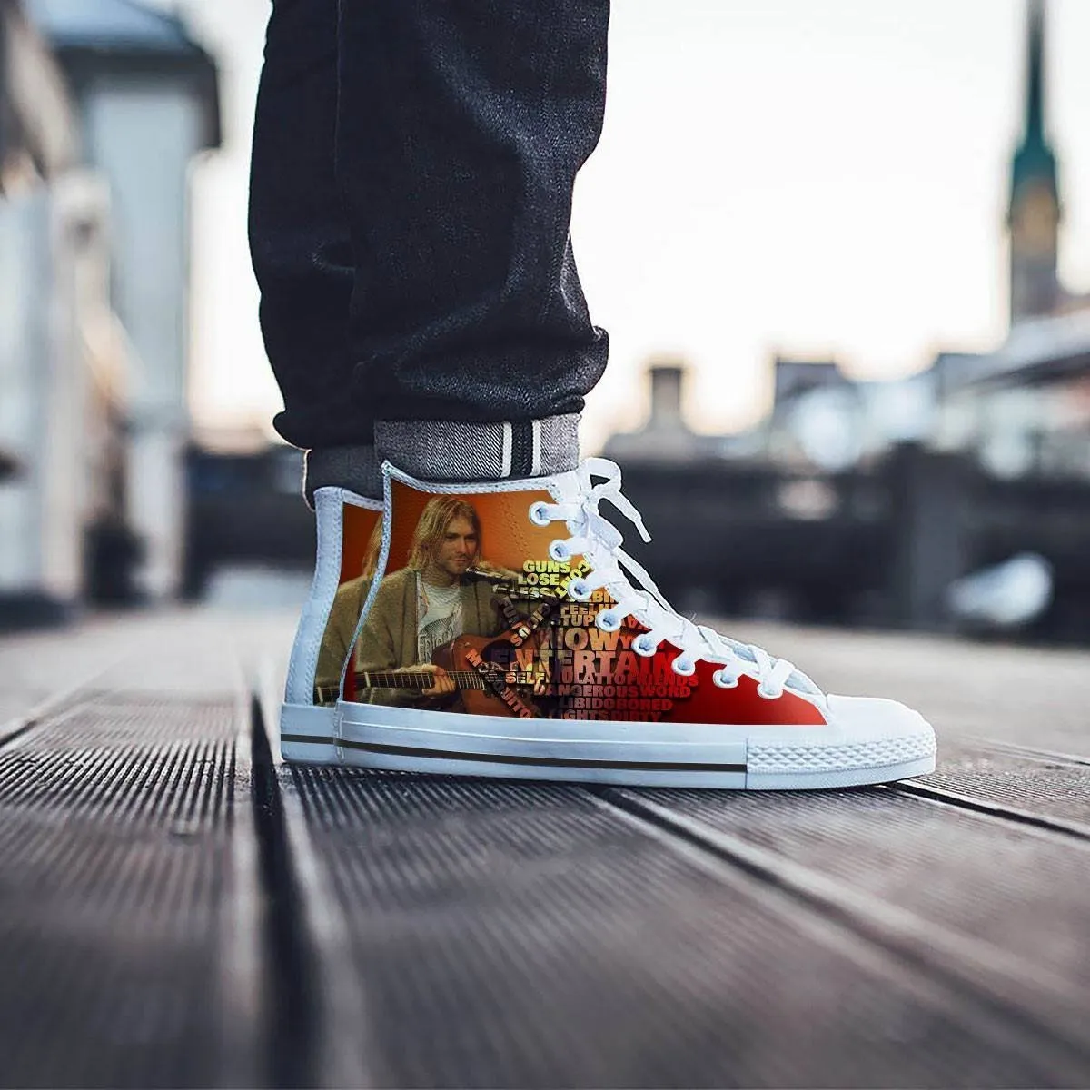 kurt cobain mens high top sneakers high top