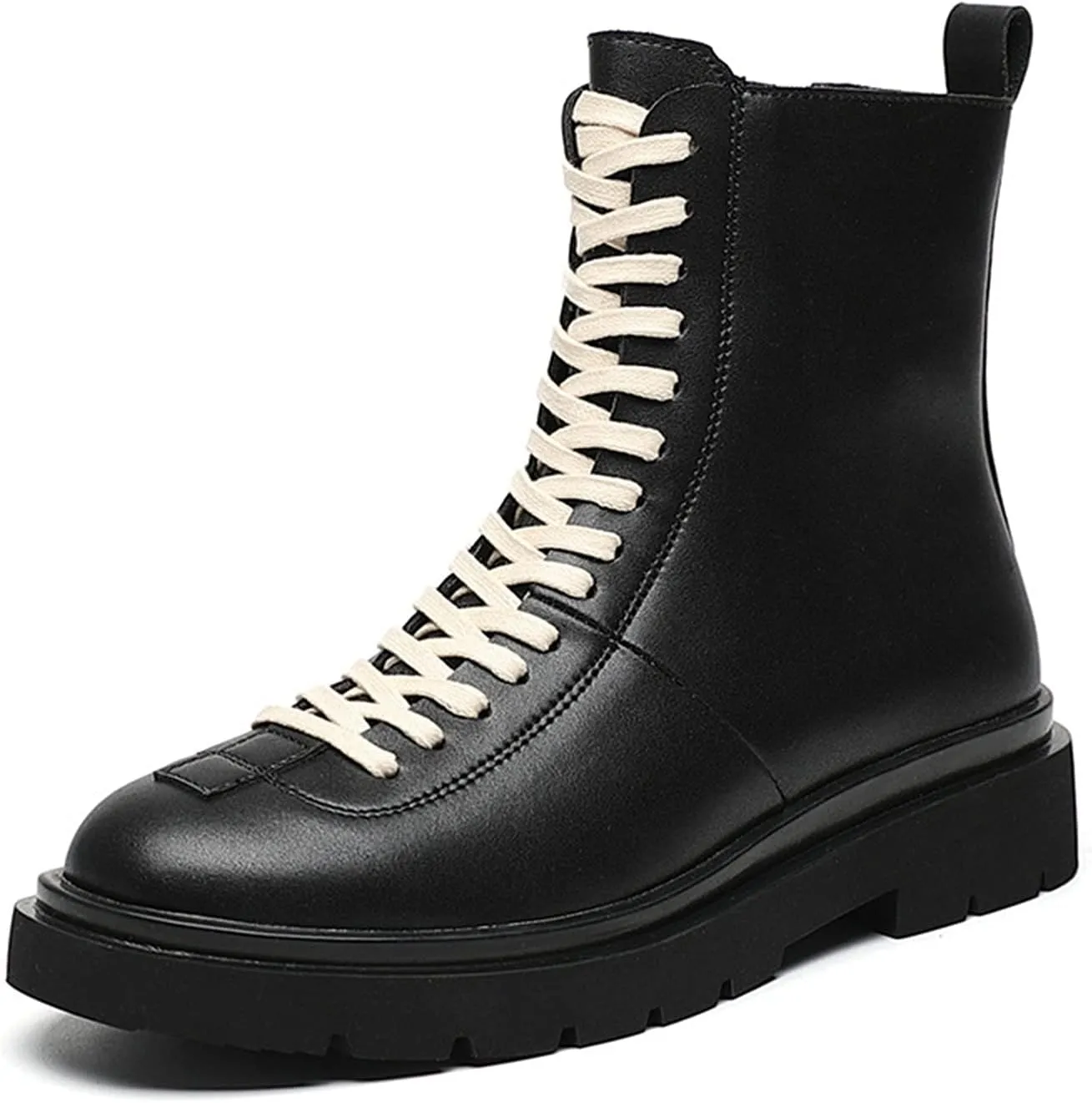 Lace Up Boots for Men Derby White Lace Height Increasing Elevator Cowhide Leather Anti-Slip Non Slip Stylish Formal Dress