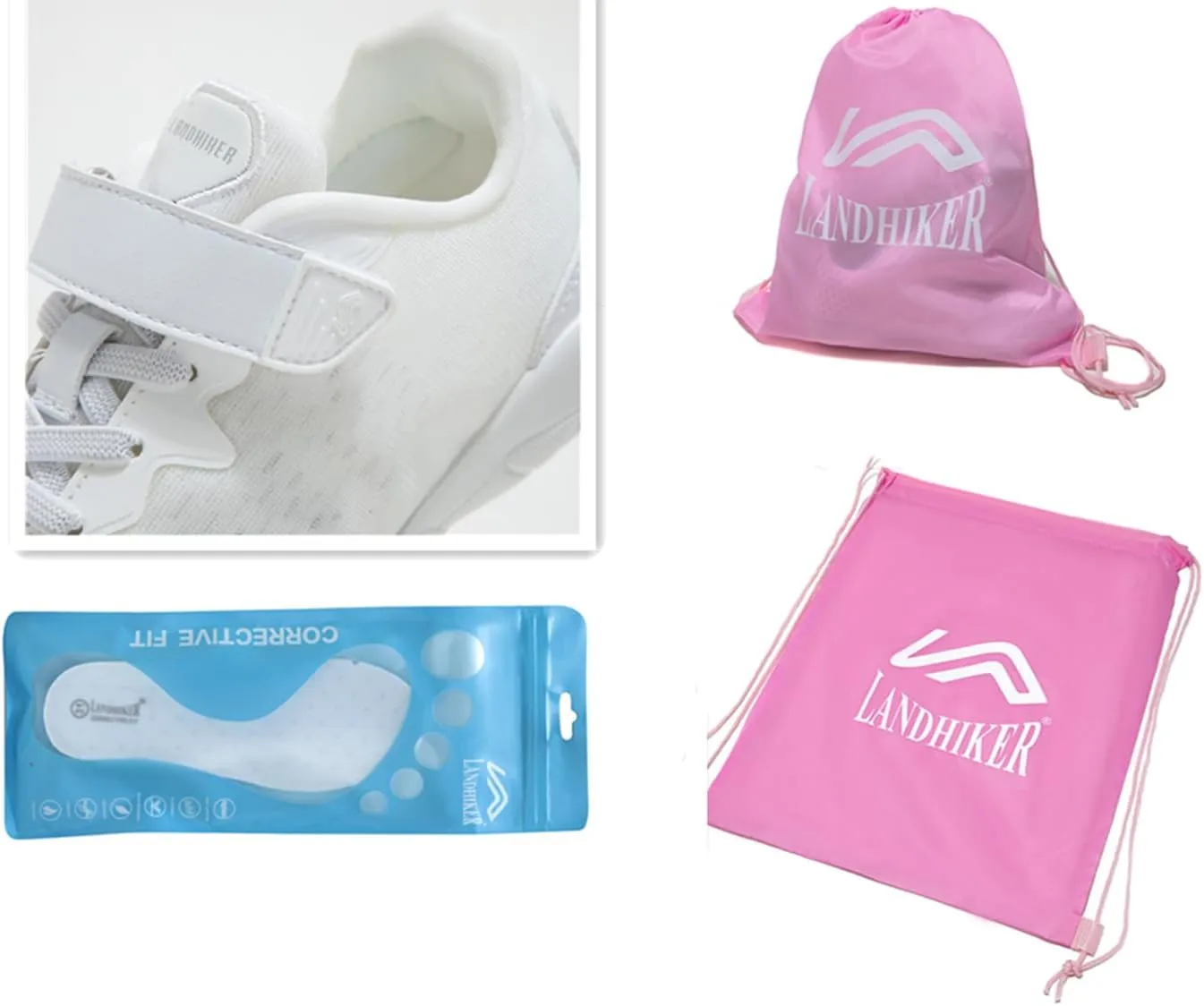 LANDHIKER Cheer Shoes for Girls & Youth Cheerleading Shoes Girls Youth White Competition Cheerleading Gear Training Athletic Flats Breathable Soft Comfortable Kids Cheer Sneaker