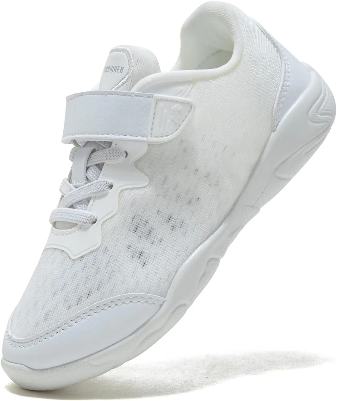 LANDHIKER Cheer Shoes for Girls & Youth Cheerleading Shoes Girls Youth White Competition Cheerleading Gear Training Athletic Flats Breathable Soft Comfortable Kids Cheer Sneaker