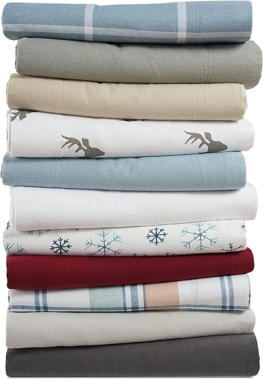 LANE LINEN 100% Cotton Cal King Flannel Sheets Set - Brushed for Extra Softness - Lightweight Cotton Flannel California King Sheets Set - Warm & Cozy Fall Bed Sheets with 15" Deep Pocket - Mineral