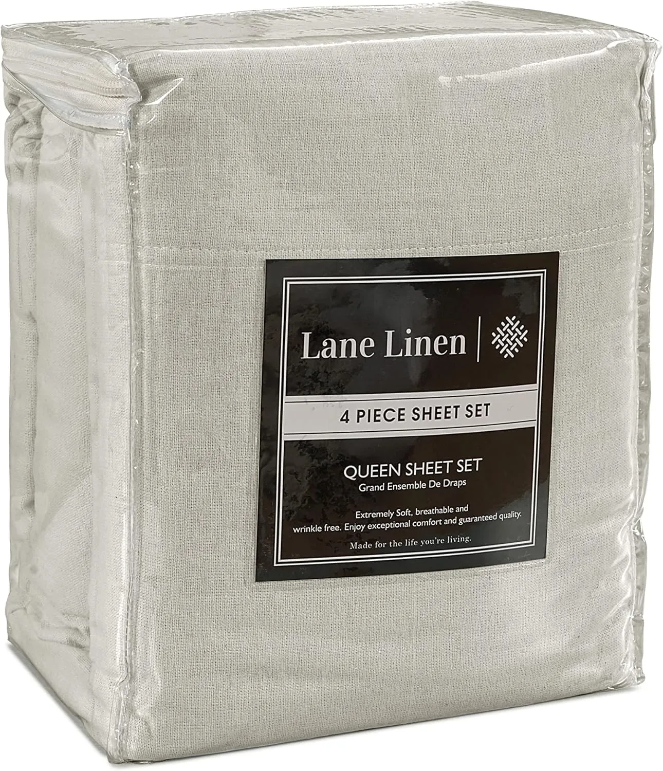LANE LINEN 100% Cotton Cal King Flannel Sheets Set - Brushed for Extra Softness - Lightweight Cotton Flannel California King Sheets Set - Warm & Cozy Fall Bed Sheets with 15" Deep Pocket - Mineral