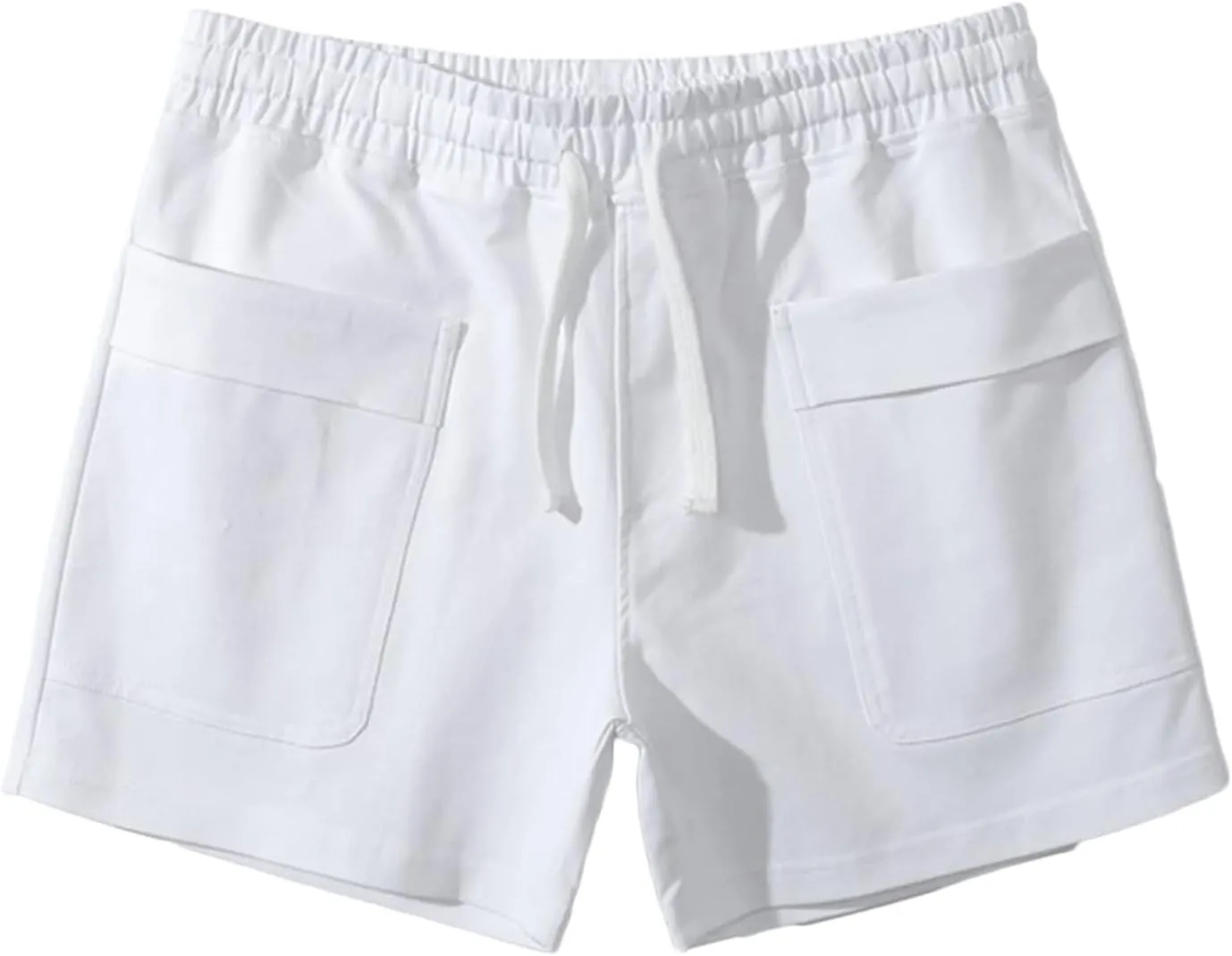 Lastesso Running Shorts Men Casual Flat Front Shorts Cotton Lightweight Running Shorts with Pockets Athletic Shorts Summer