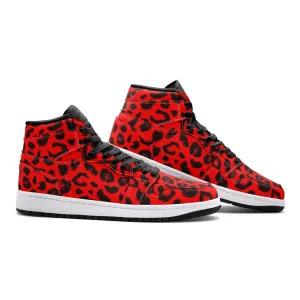 Leopard Sneakers AJ1 Style | High-top | Red & Black