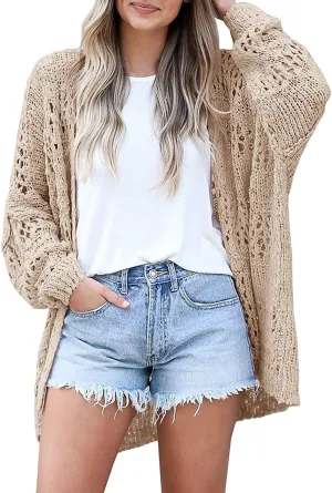 Lightweight Summer Cardigan for Women Spring Netted Crochet Cardigans Sweaters