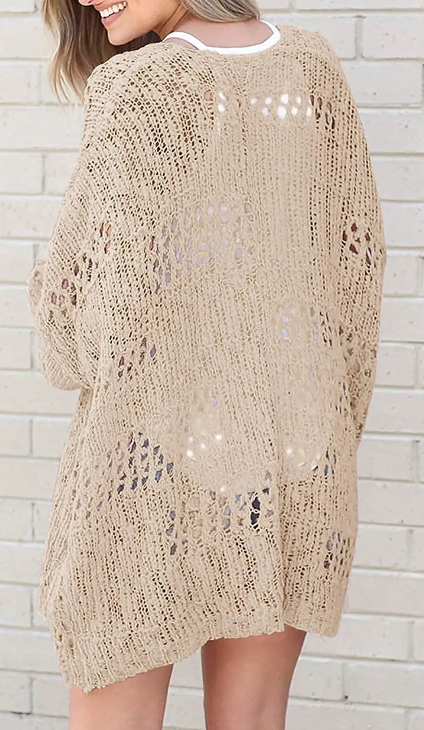 Lightweight Summer Cardigan for Women Spring Netted Crochet Cardigans Sweaters