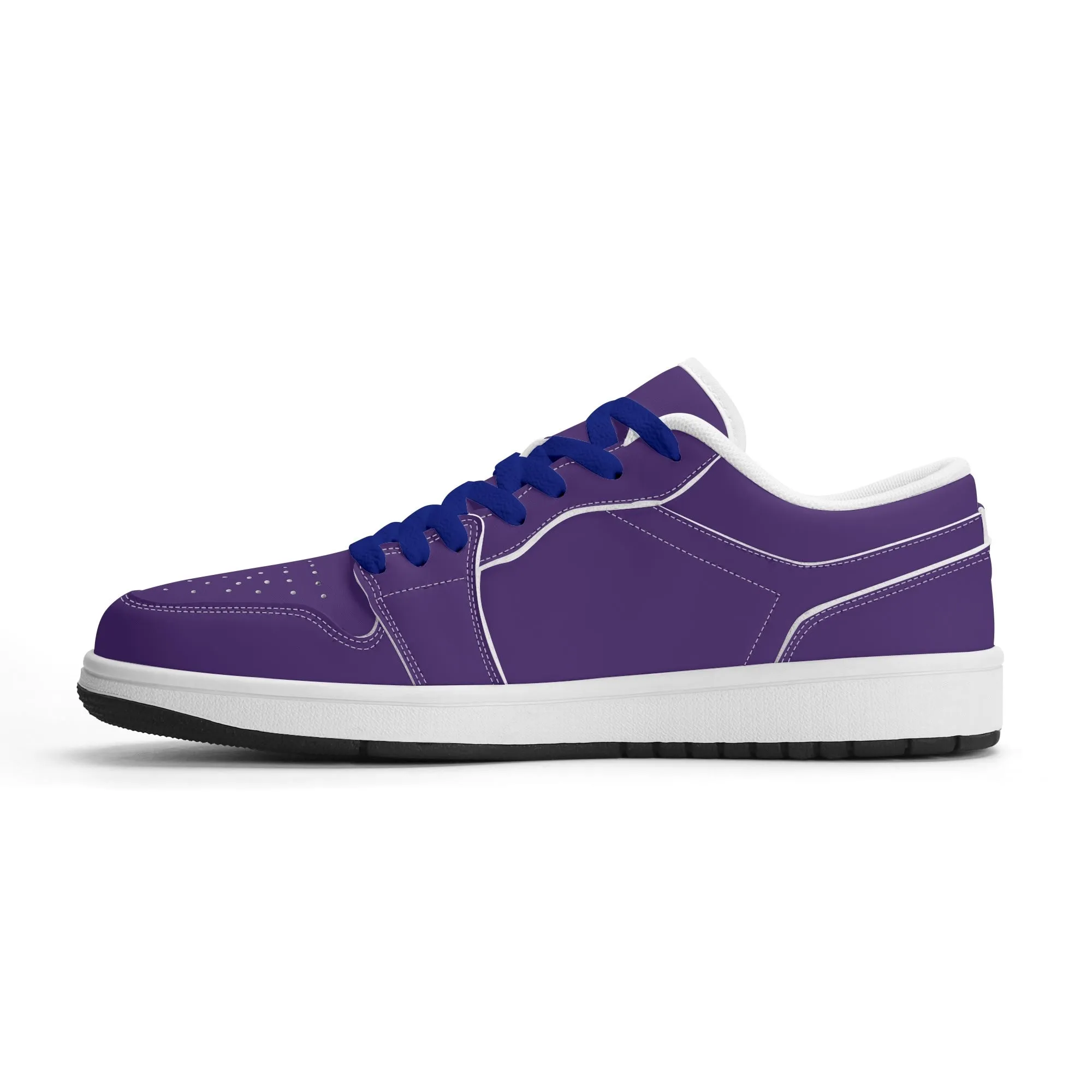Lila Low Top Leder Sneaker für Herren