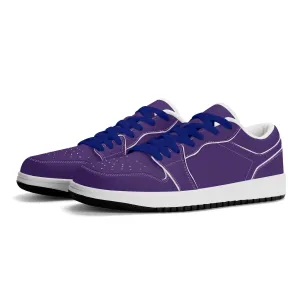 Lila Low Top Leder Sneaker für Herren