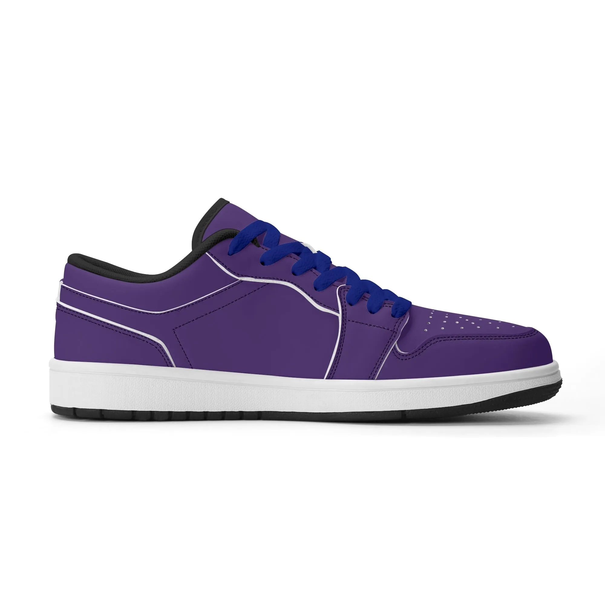 Lila Low Top Leder Sneaker für Herren