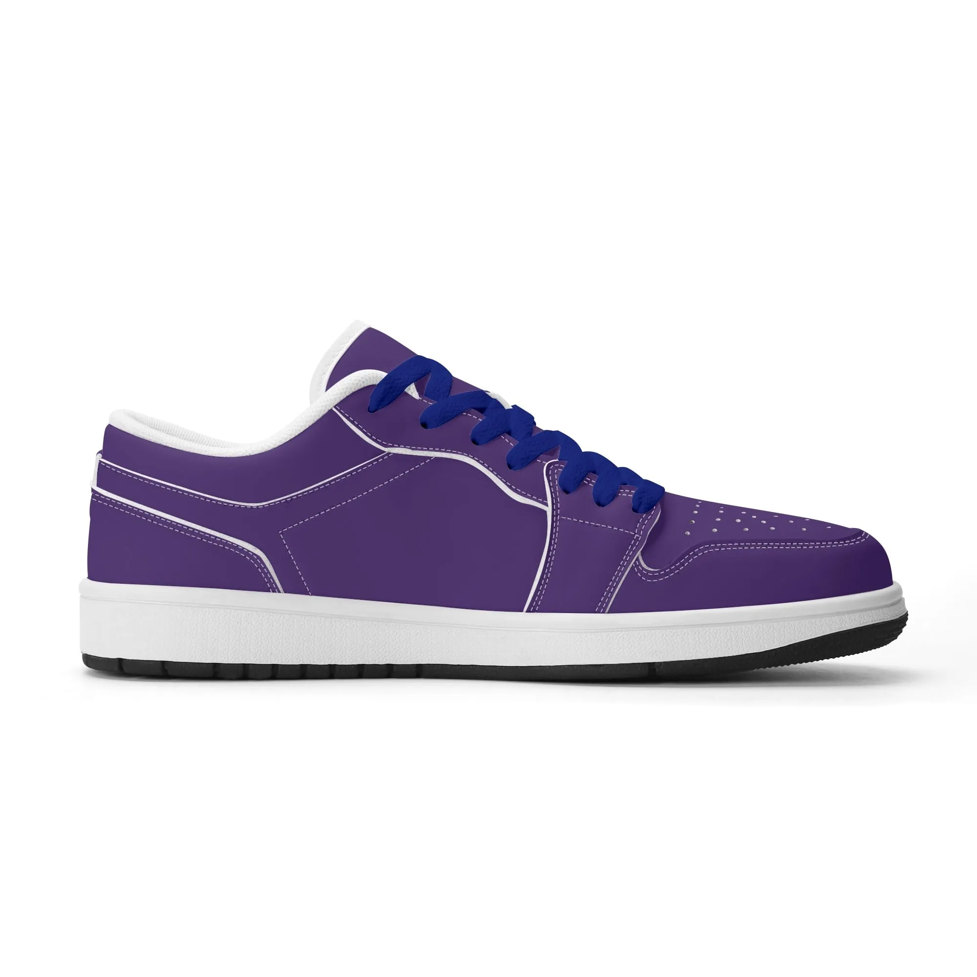 Lila Low Top Leder Sneaker für Herren