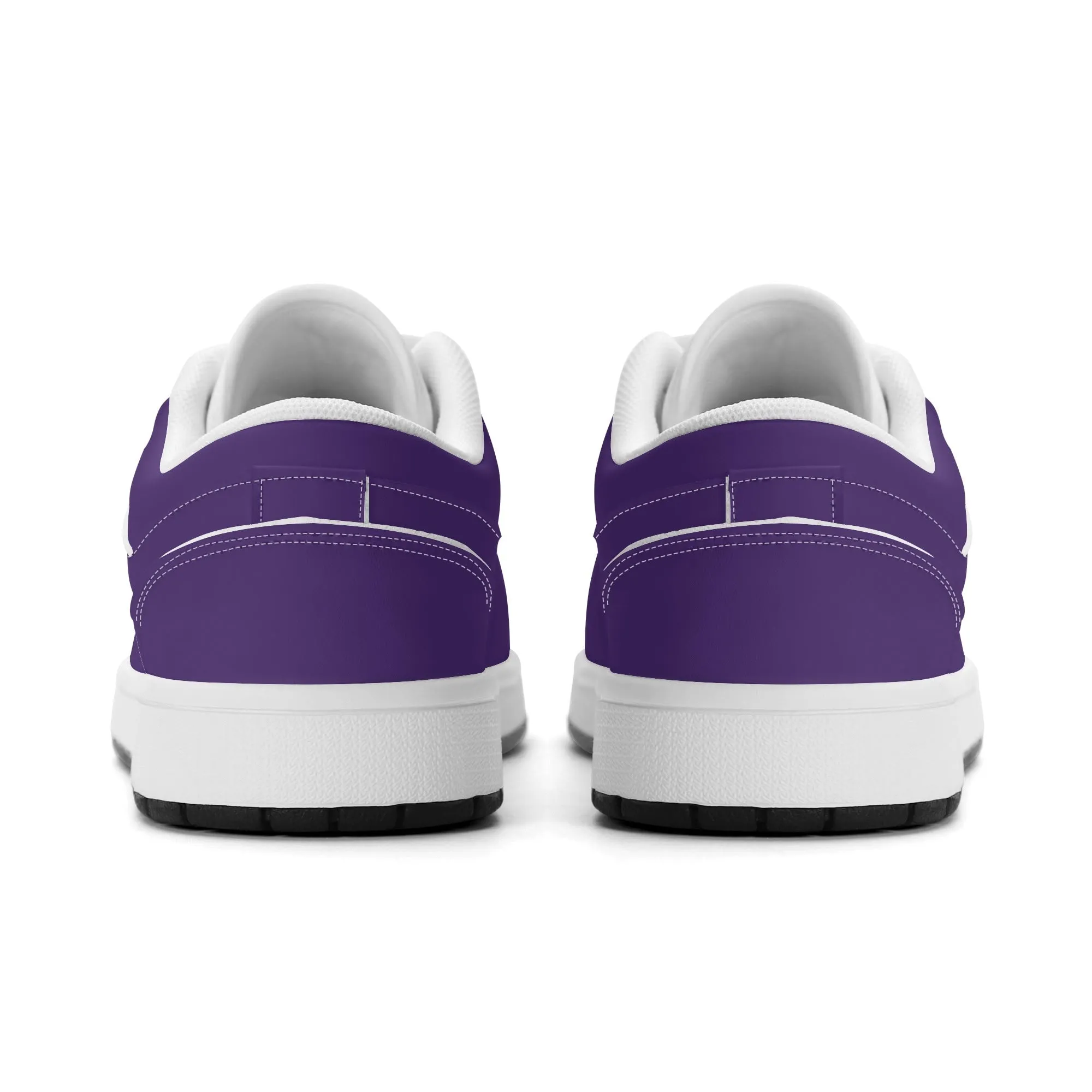 Lila Low Top Leder Sneaker für Herren