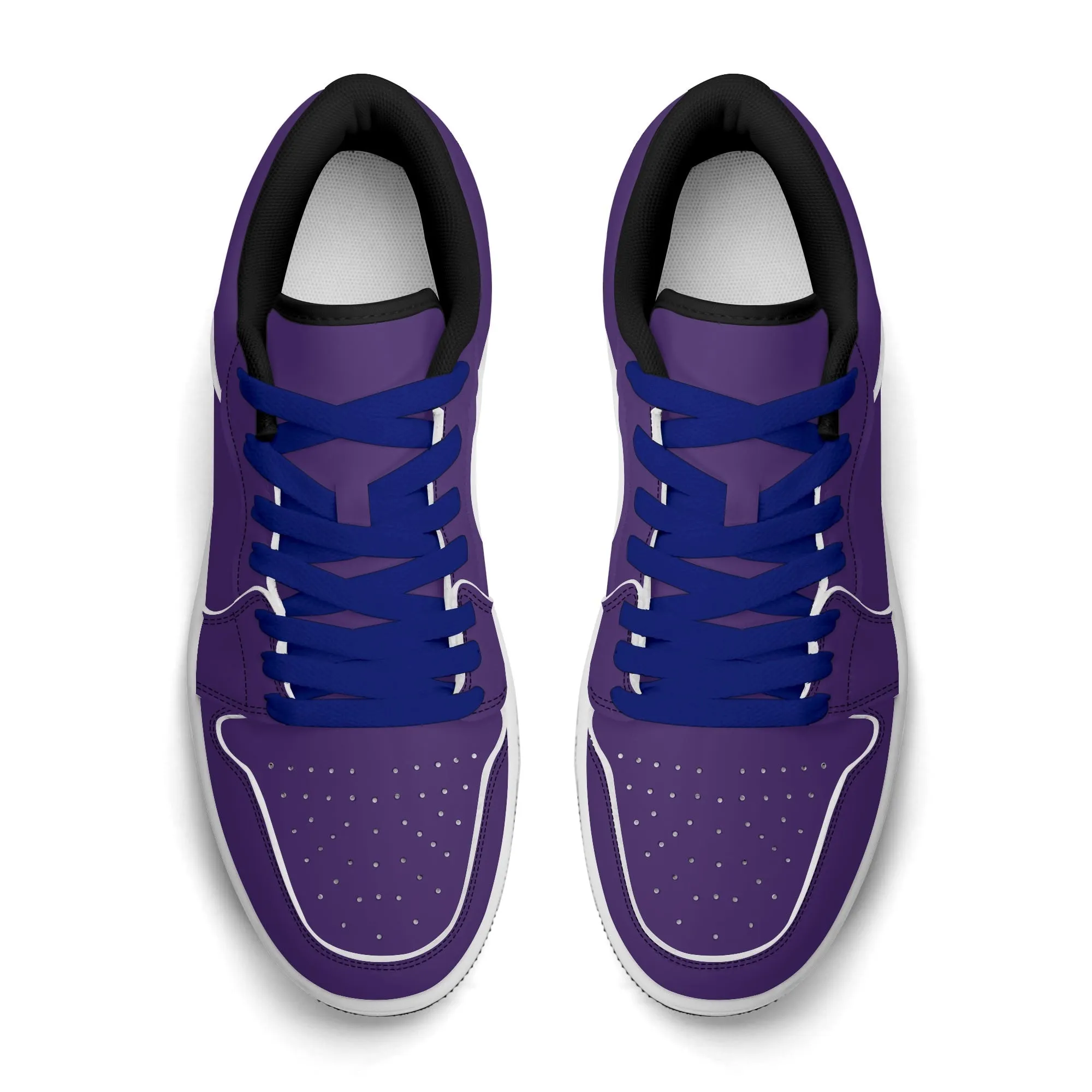 Lila Low Top Leder Sneaker für Herren