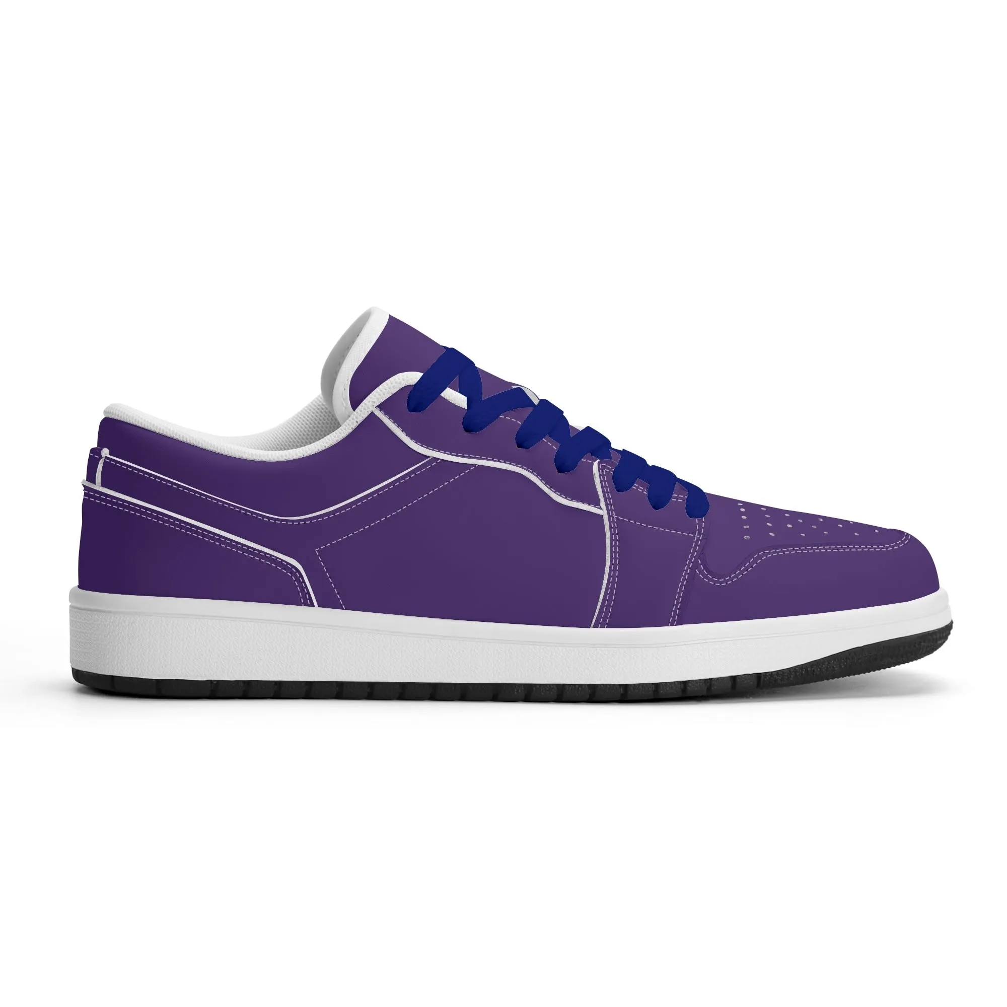 Lila Low Top Leder Sneaker für Herren