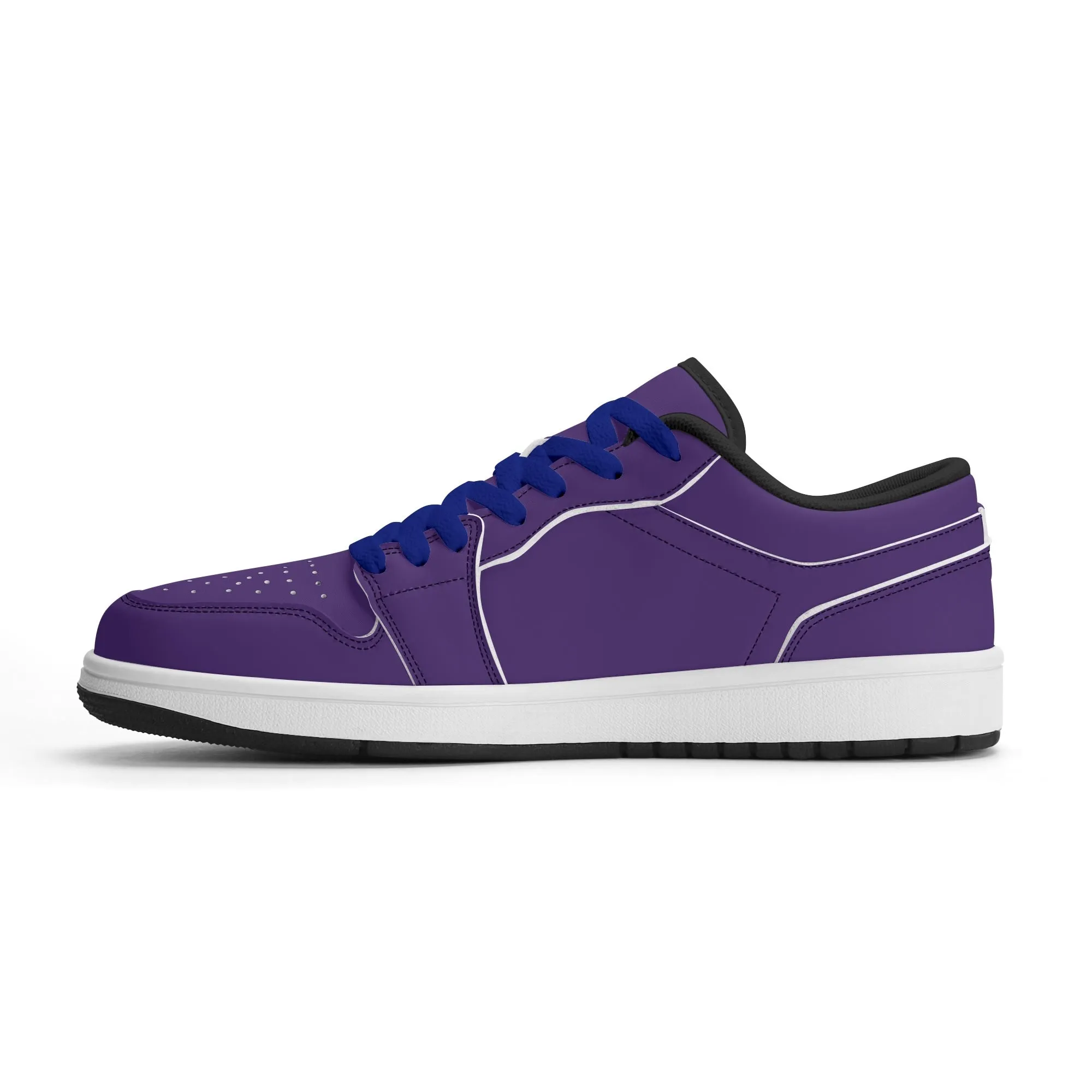 Lila Low Top Leder Sneaker für Herren