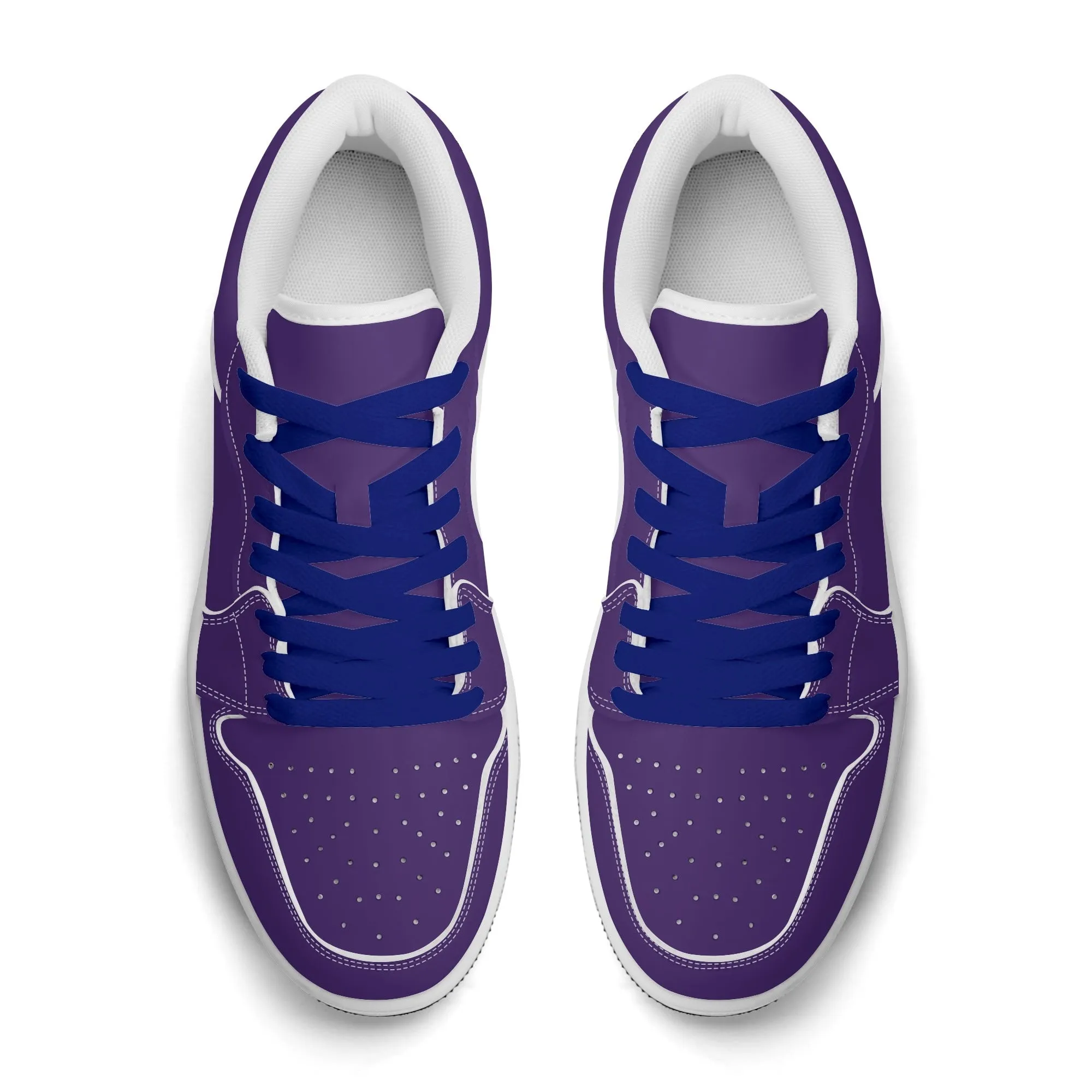Lila Low Top Leder Sneaker für Herren