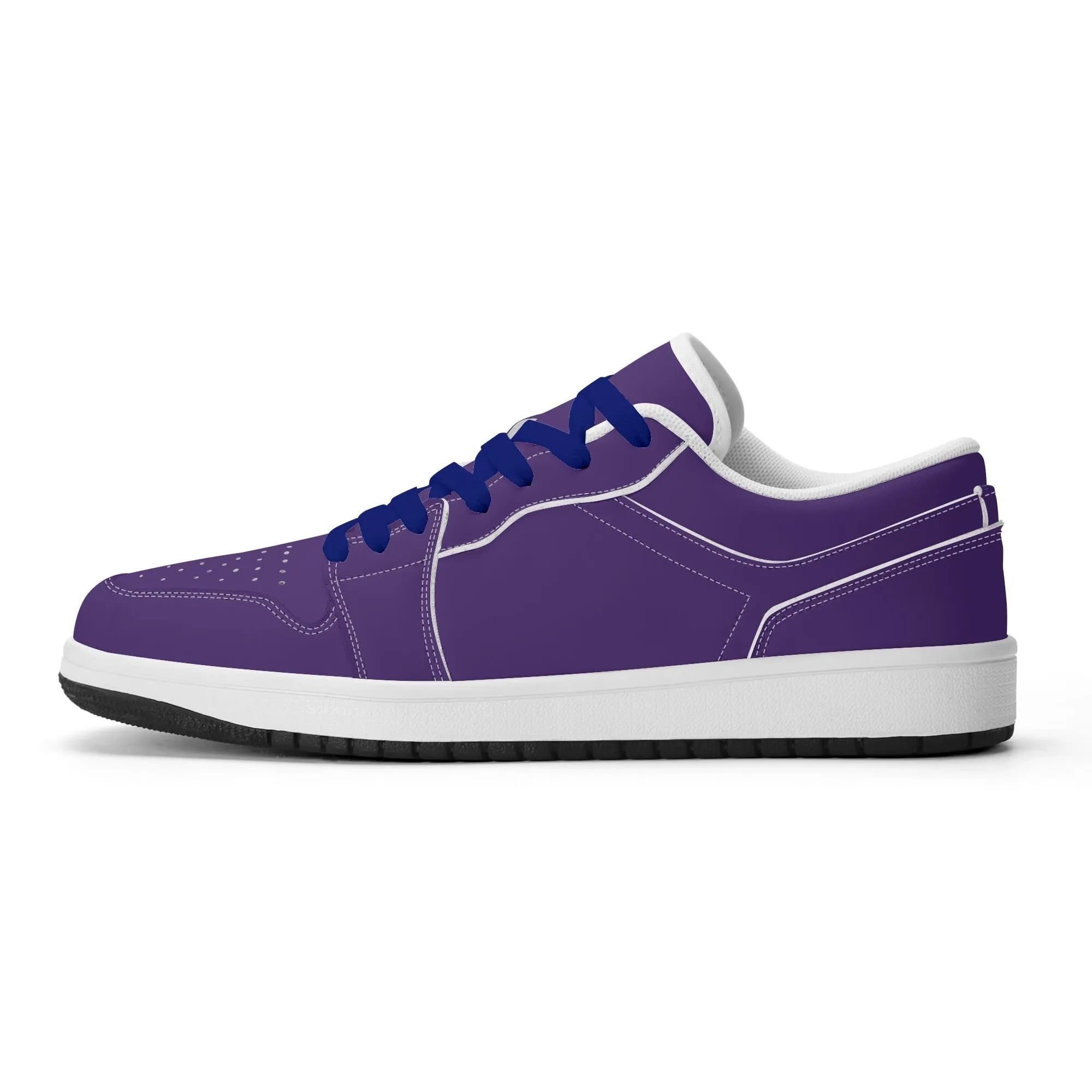 Lila Low Top Leder Sneaker für Herren