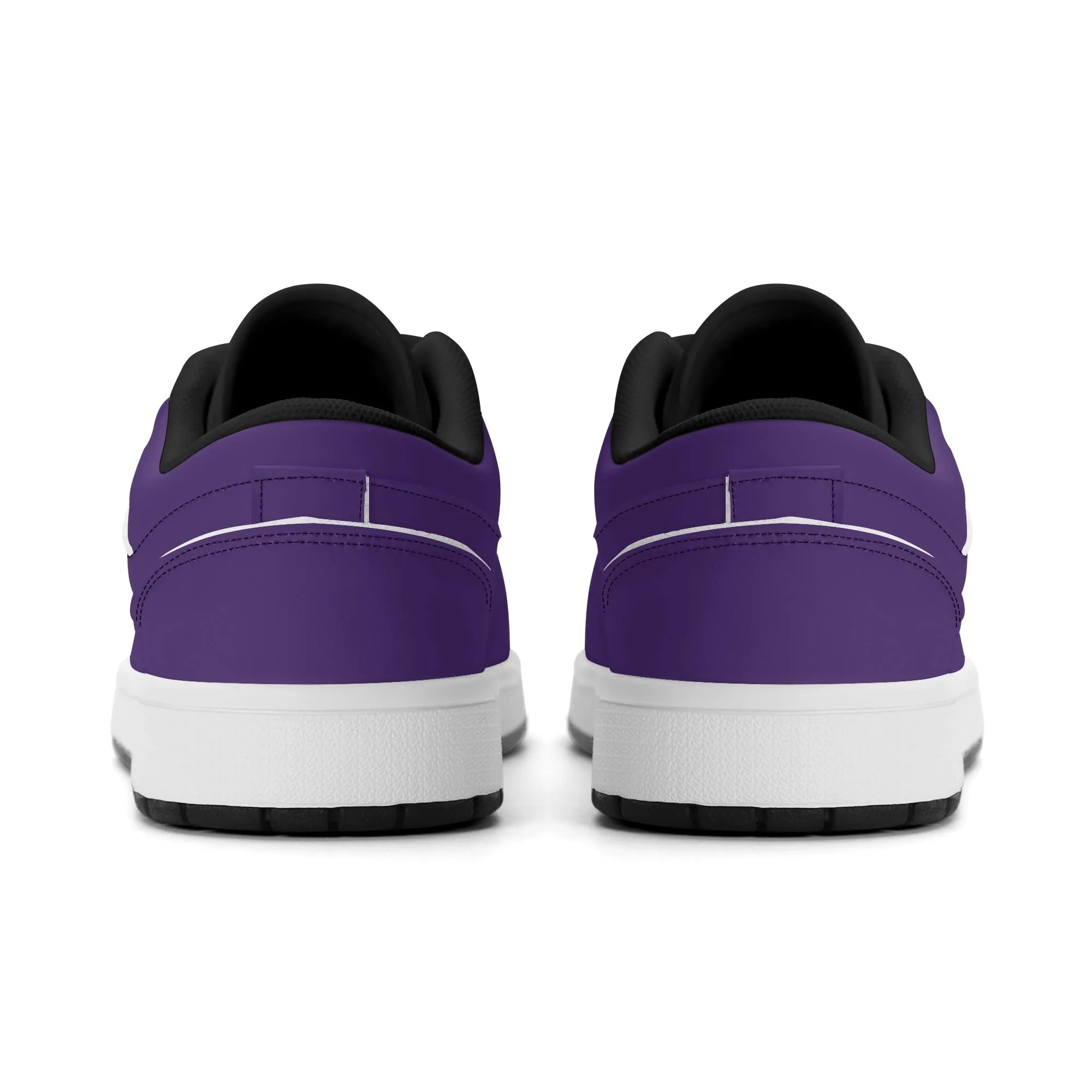 Lila Low Top Leder Sneaker für Herren