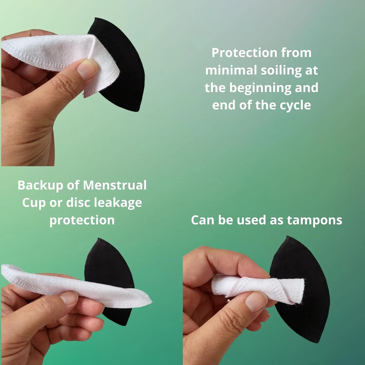 Lilind® 10 Pack Interlabial Pads, Reusable Organic cloth, Washable Menstrual Pads, Zero Waste 100% Cotton Random Flowers