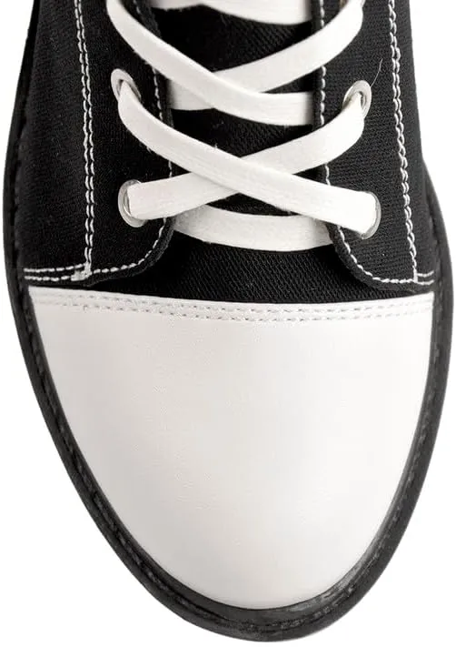 LISHAN Women's Platform Canvas High Heels