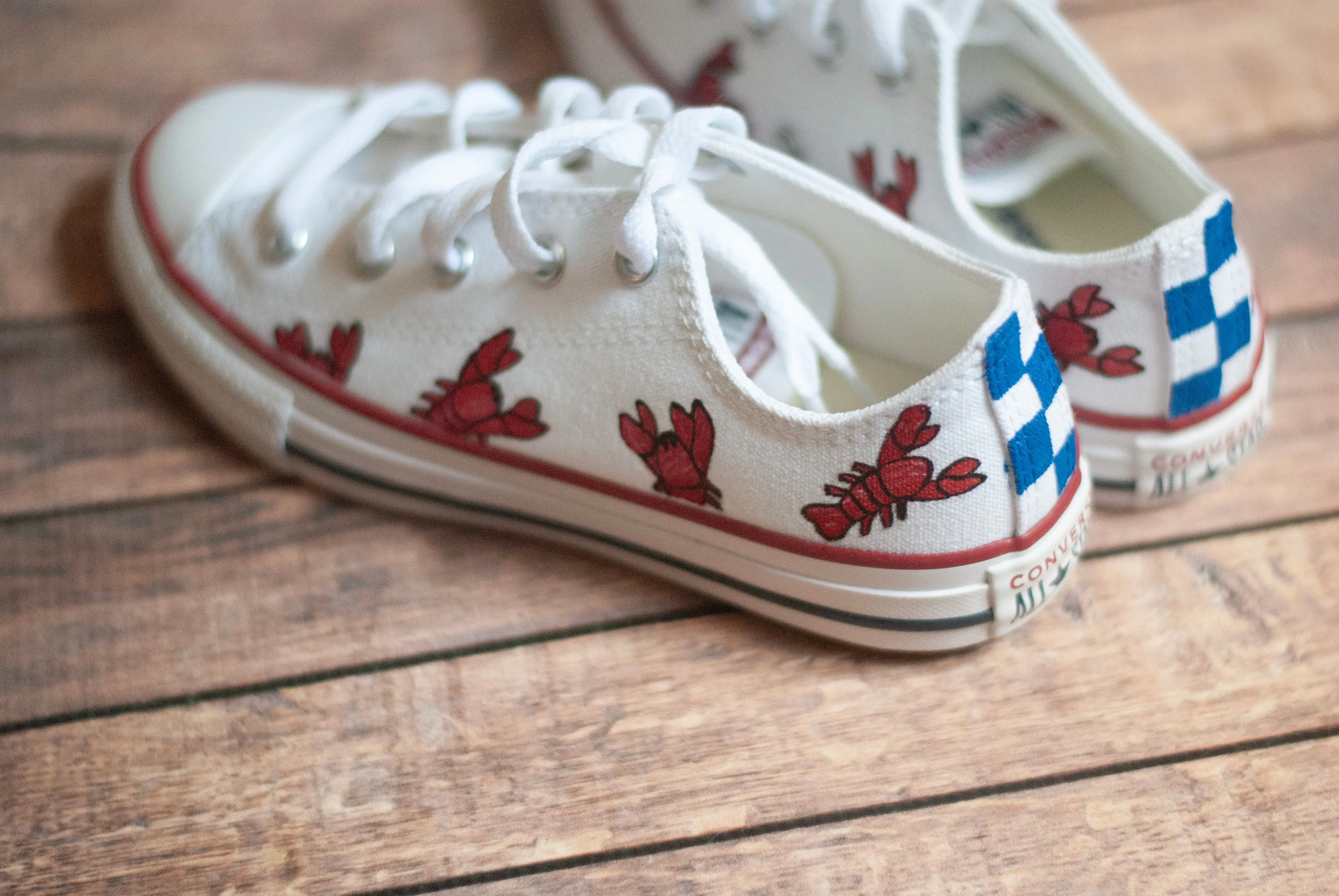Lobster Low Top Converse | Handpainted Low Top Converse