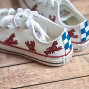 Lobster Low Top Converse | Handpainted Low Top Converse