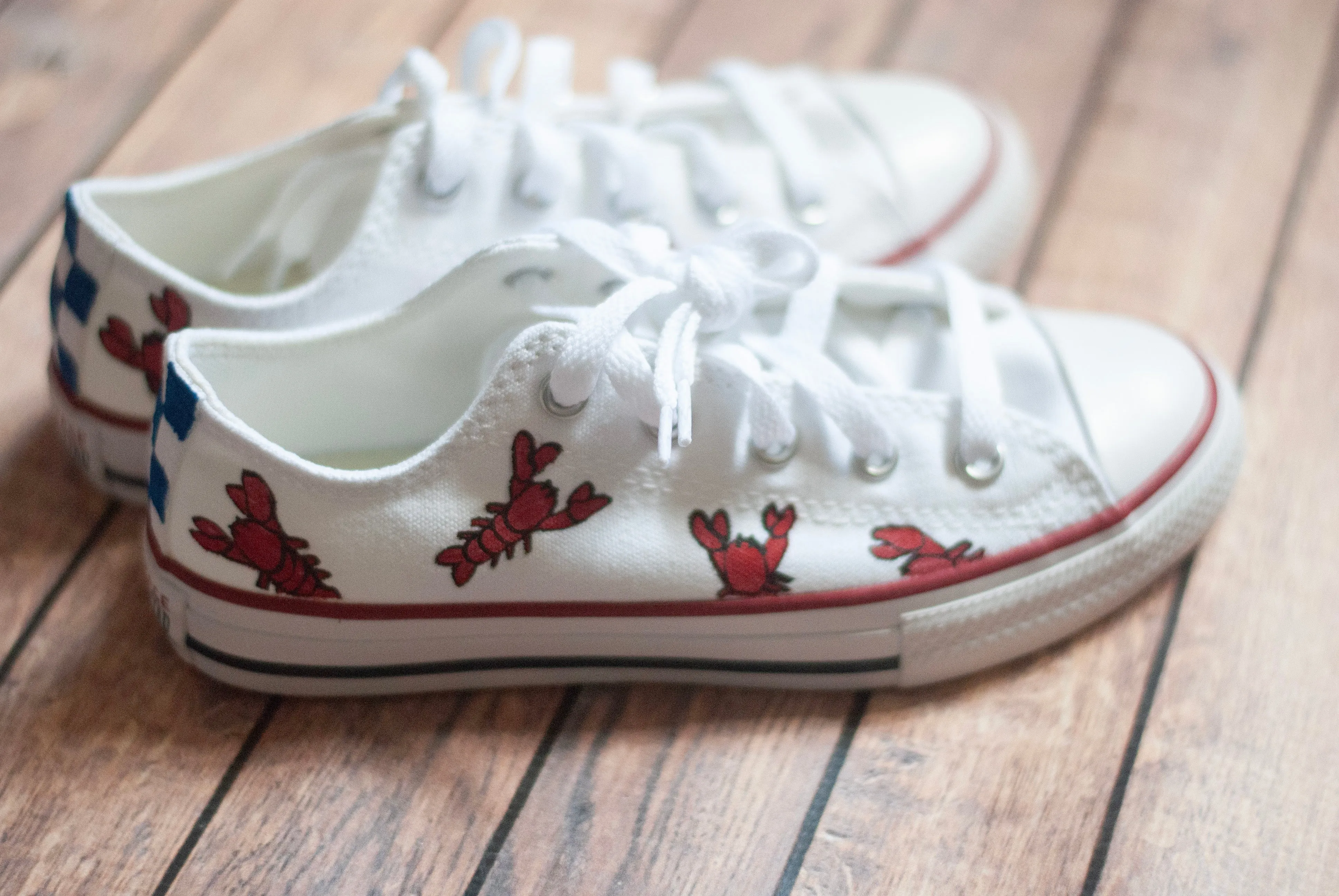 Lobster Low Top Converse | Handpainted Low Top Converse