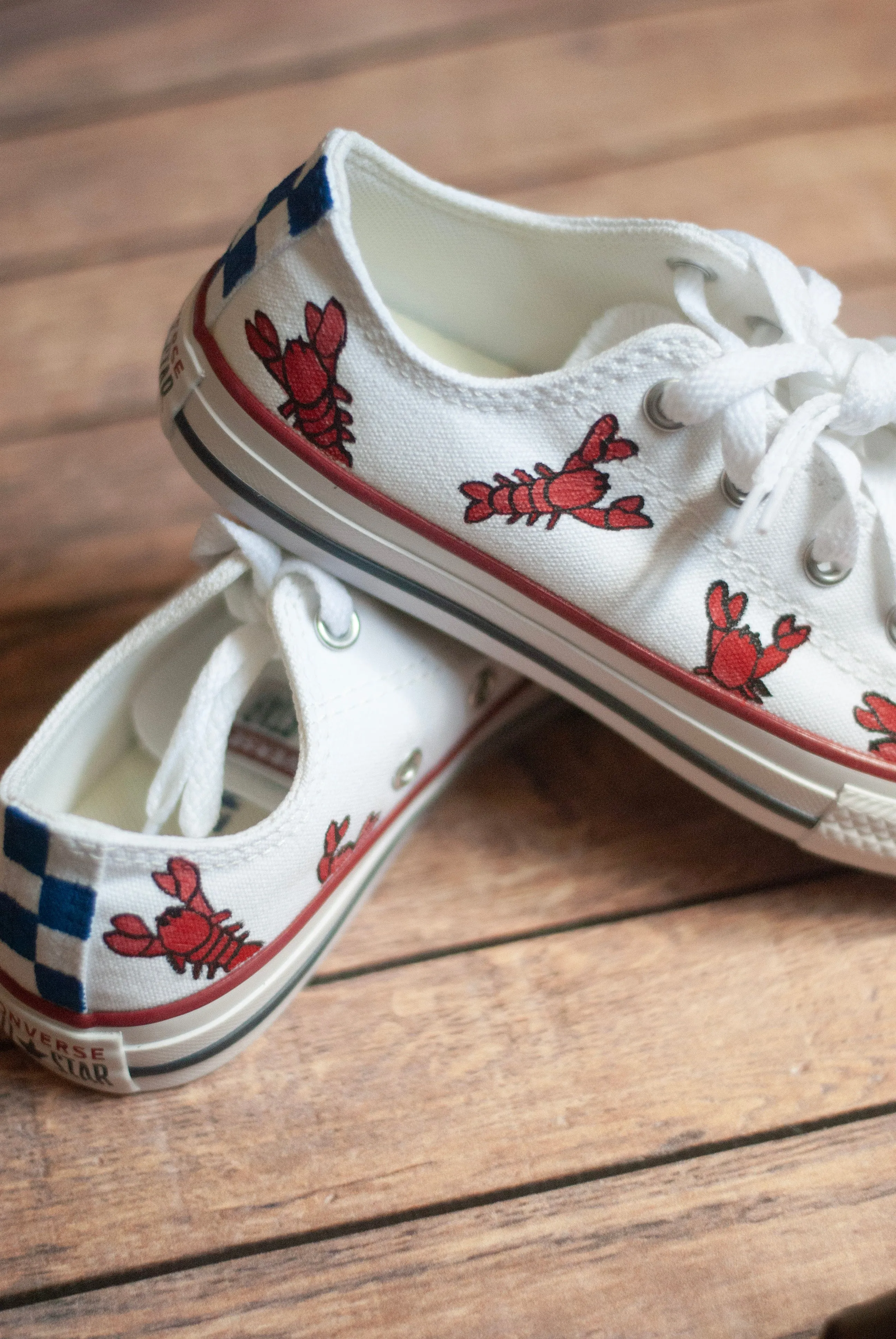 Lobster Low Top Converse | Handpainted Low Top Converse