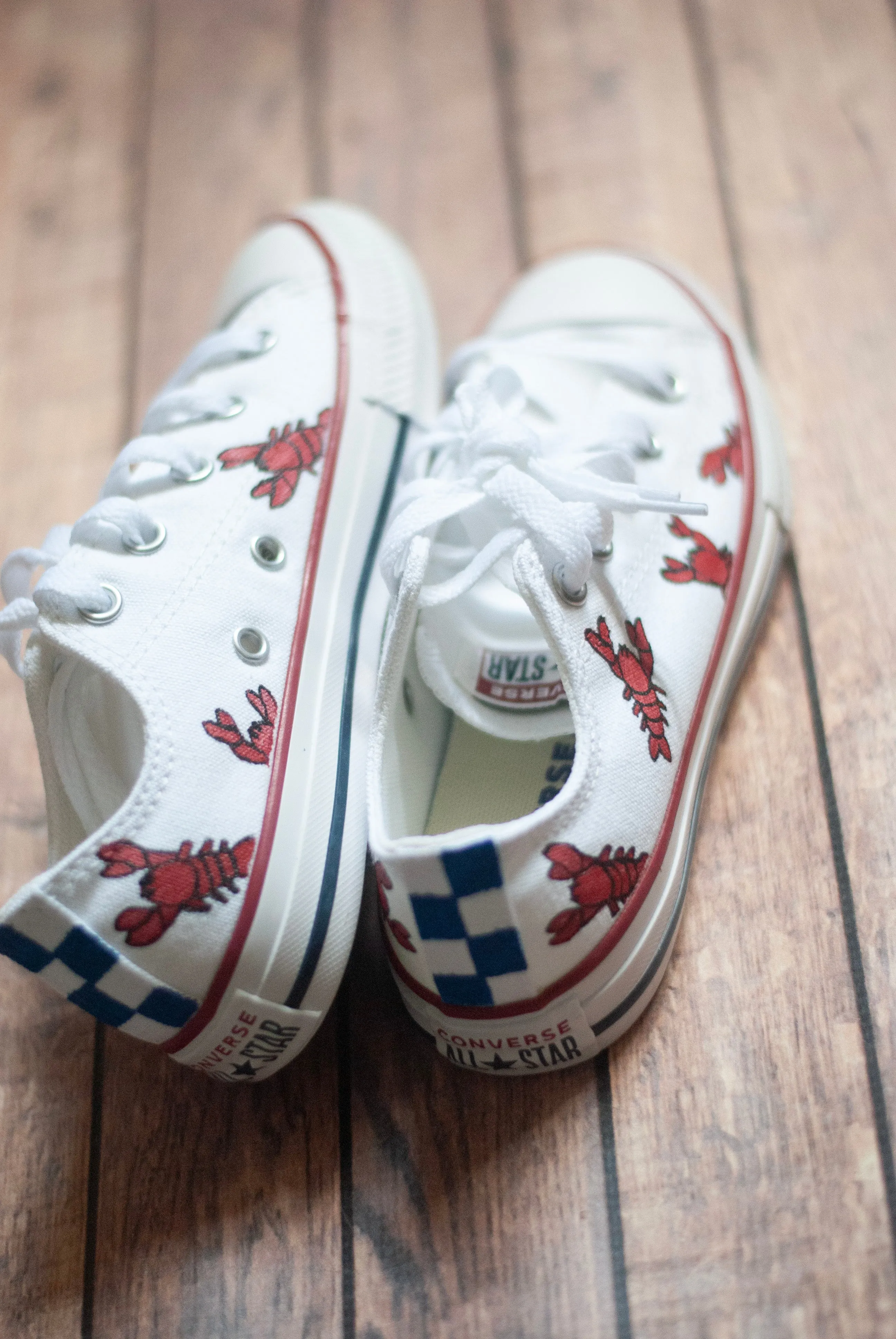 Lobster Low Top Converse | Handpainted Low Top Converse