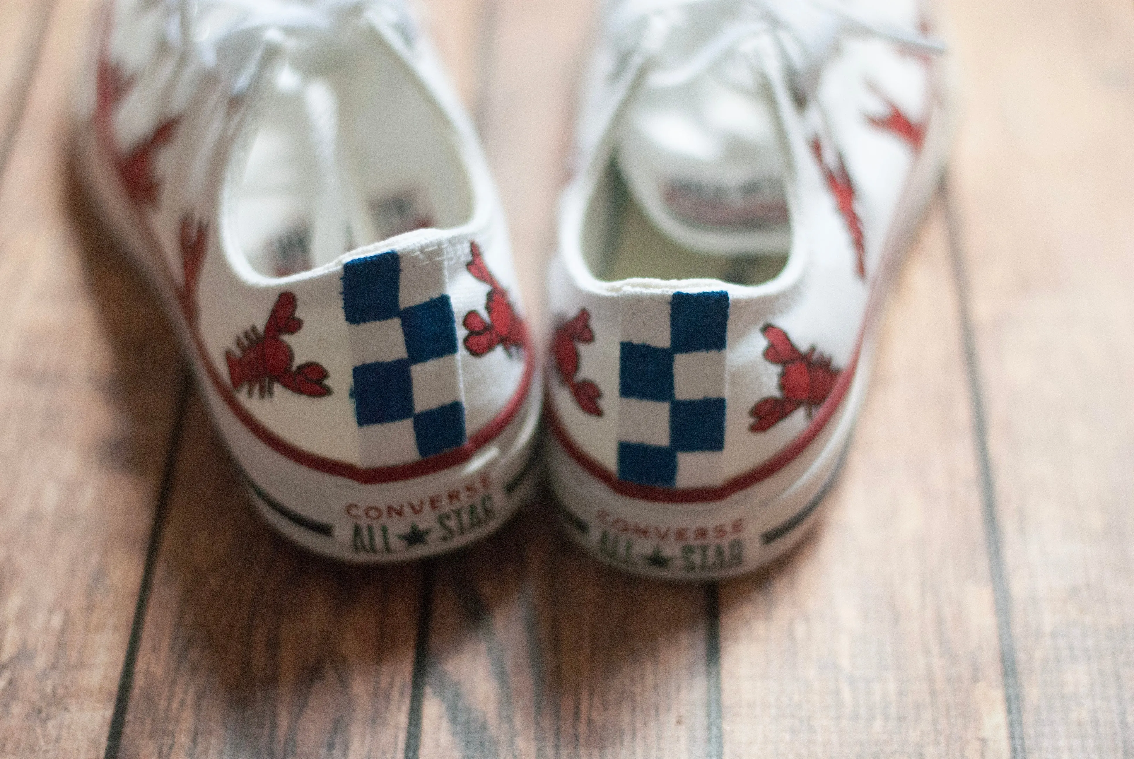 Lobster Low Top Converse | Handpainted Low Top Converse