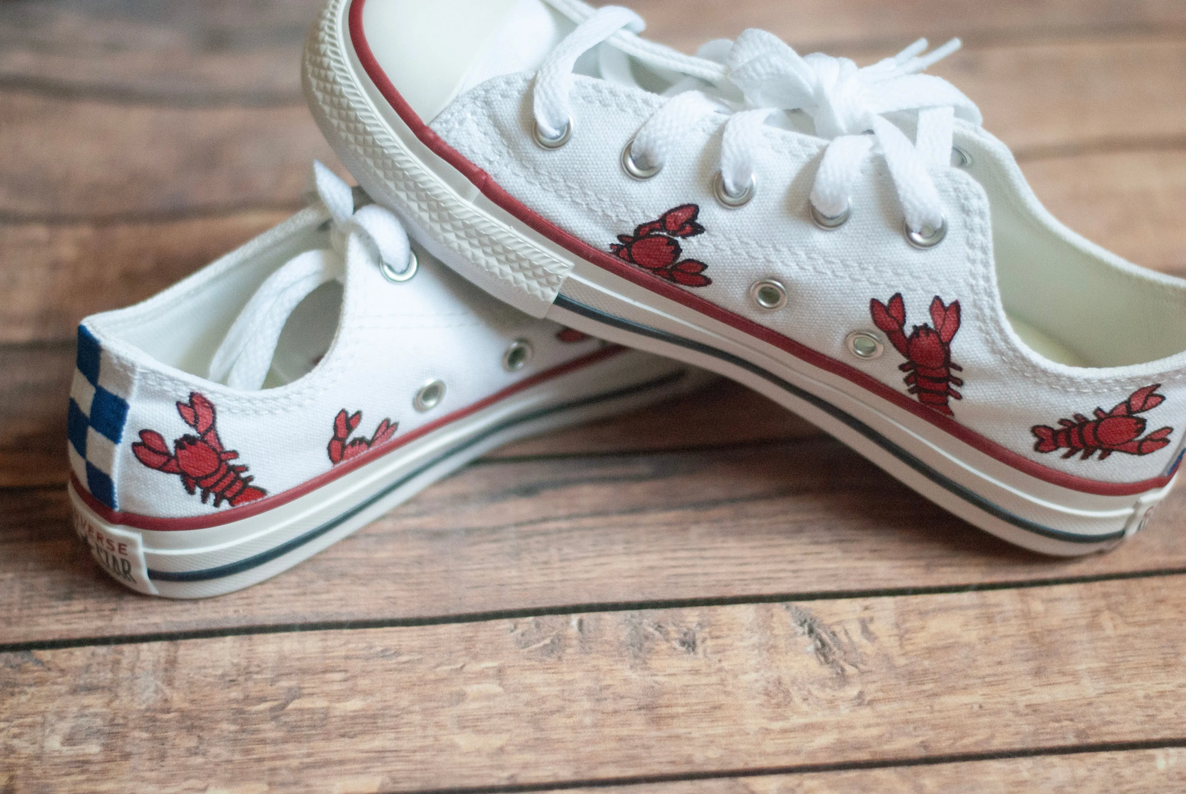 Lobster Low Top Converse | Handpainted Low Top Converse
