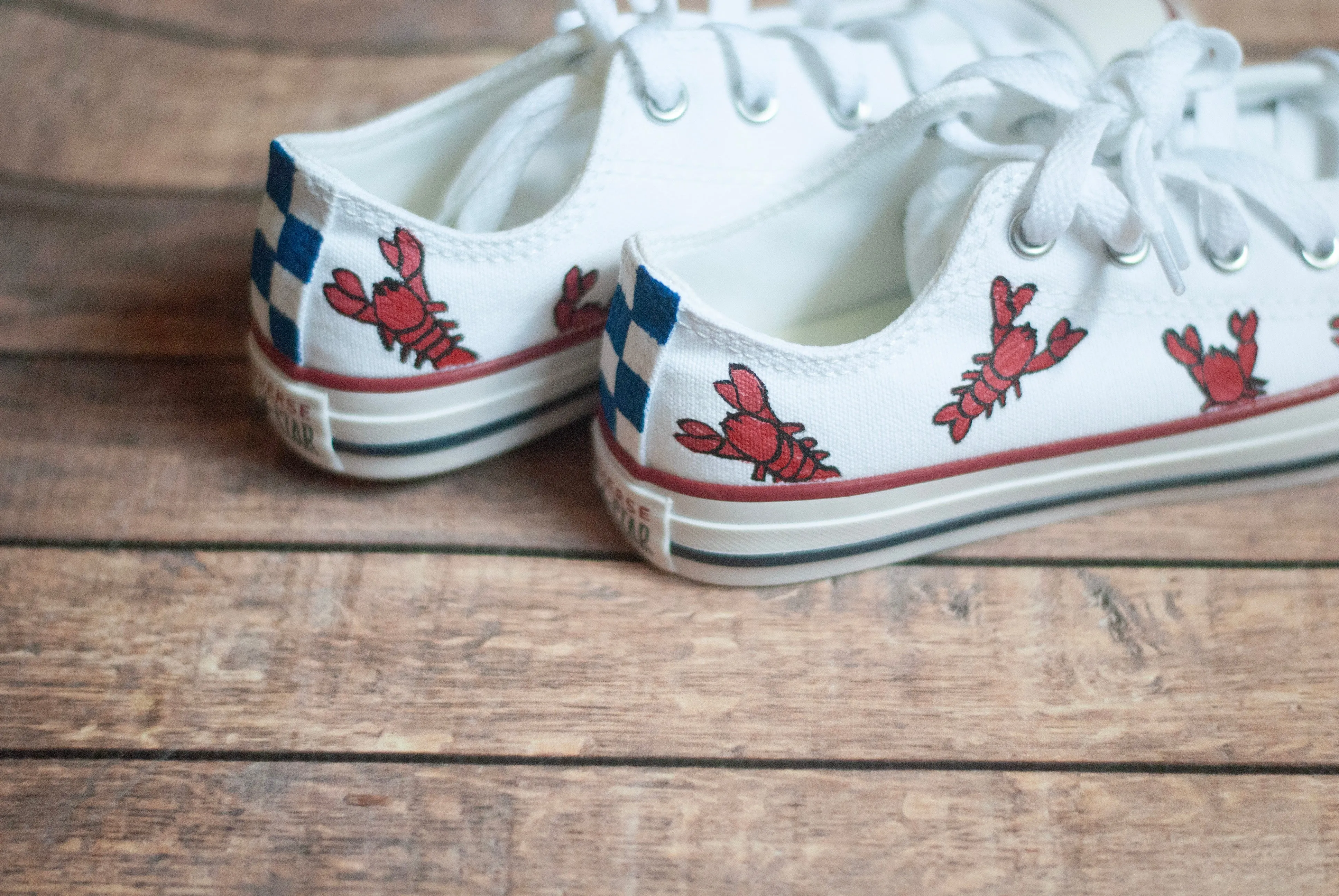 Lobster Low Top Converse | Handpainted Low Top Converse