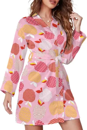Long Sleeved Nightgown Fruit Pattern